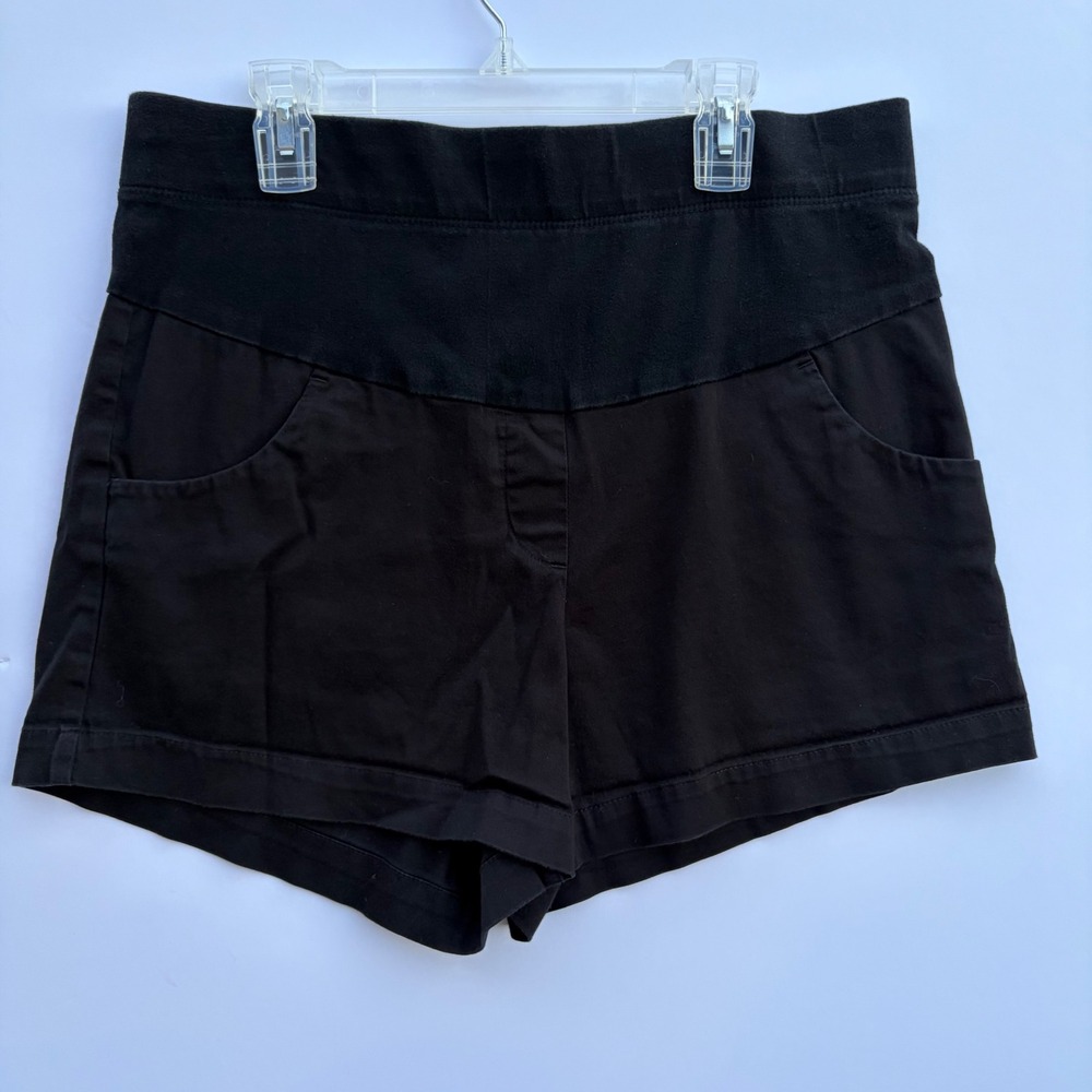 Oh Baby by Motherhood Womens Black Maternity Shorts Under Belly Size S